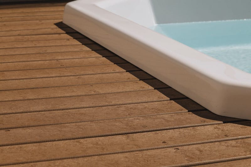 Textura da madeira plástica maciça do EcoDeck Supremo