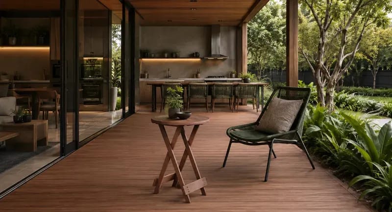 Mesa Bistrô Eco Móveis em madeira ecológica em varanda, móvel para área externa EcoÚtil