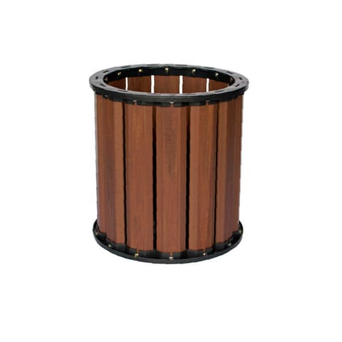 Cachepot pequeno em réguas de madeira ecológica WPC, acessórios Linha Prime